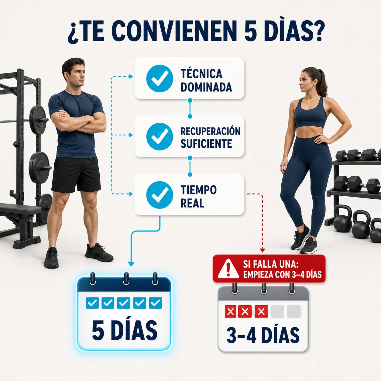 Árbol de decisión para saber si conviene entrenar cinco días por semana