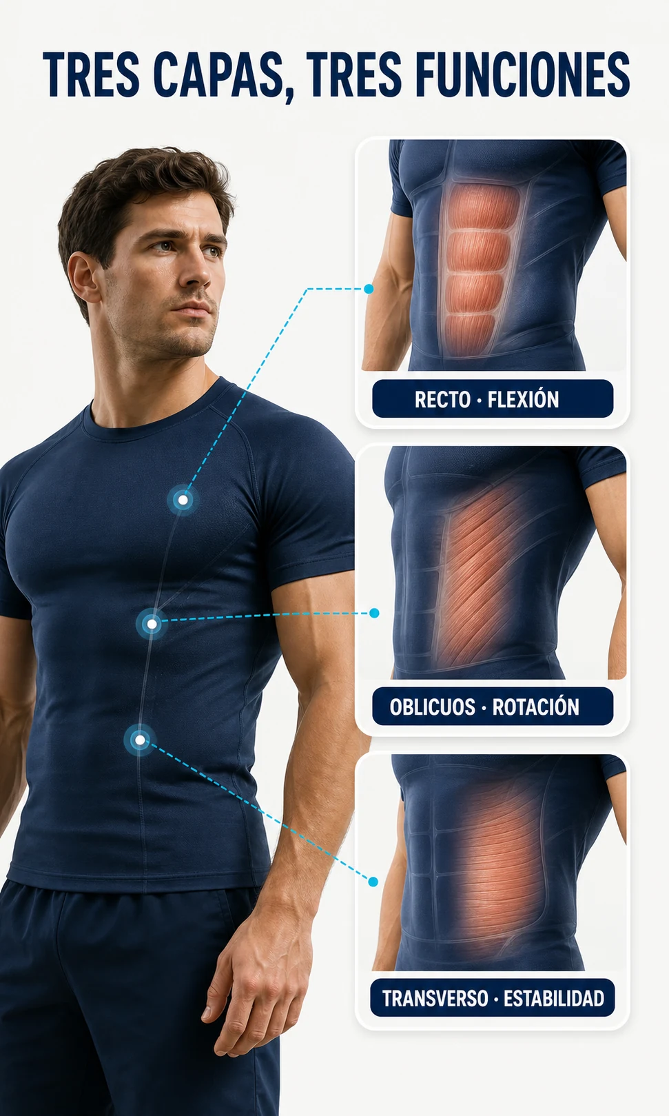 Anatomía funcional del recto abdominal, oblicuos y transverso