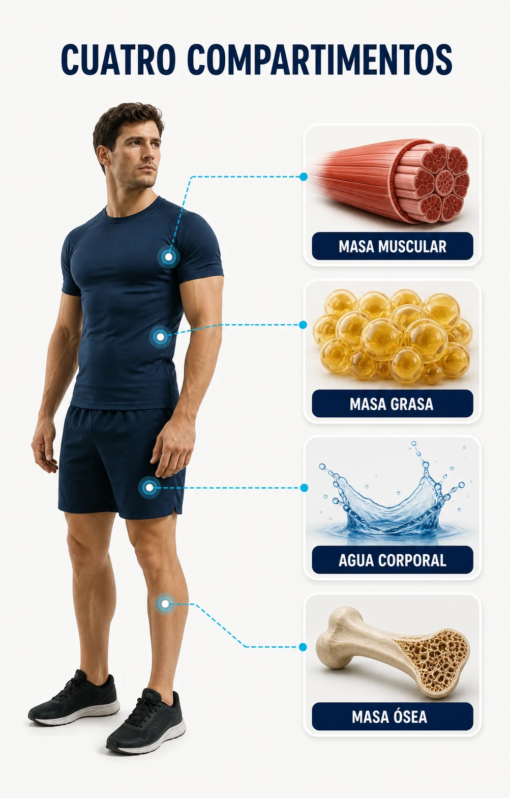Masa muscular, masa grasa, agua corporal y masa ósea