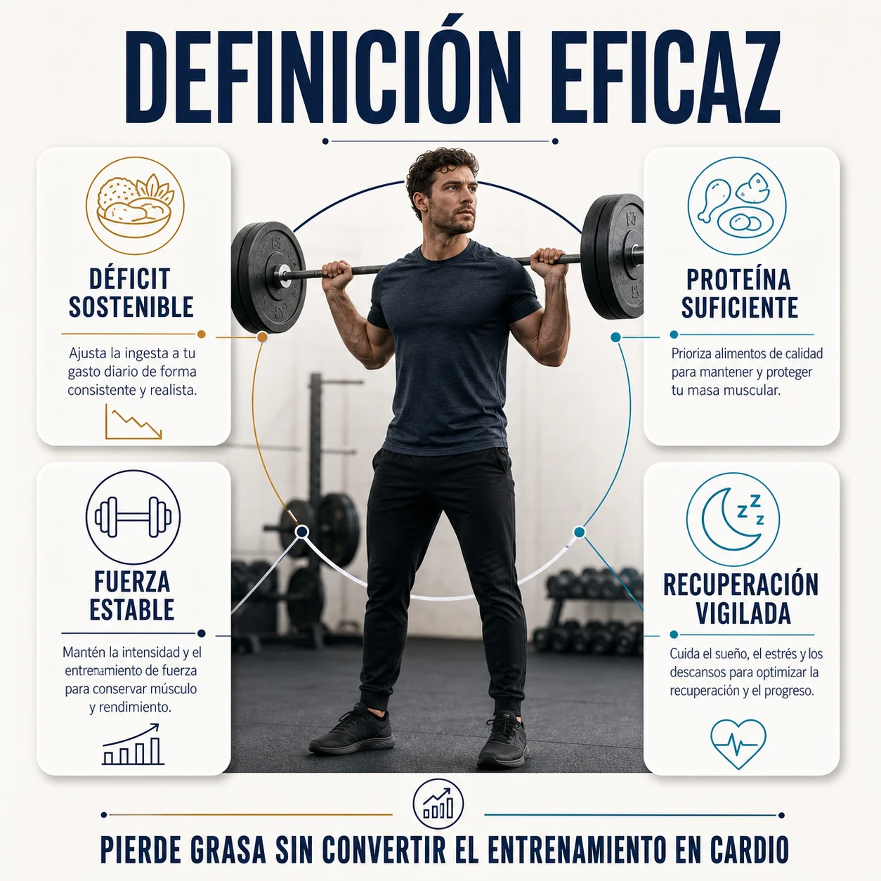 Claves de una fase de definición eficaz para perder grasa y conservar masa muscular