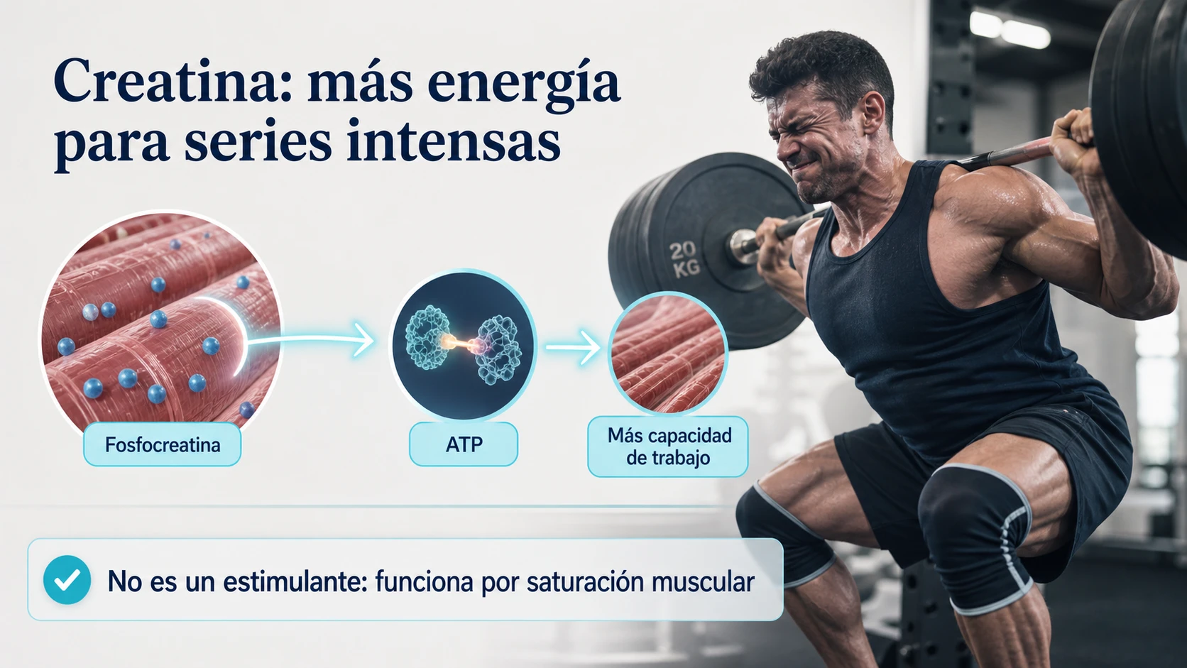 Creatina, fosfocreatina y regeneración rápida de ATP durante una serie de fuerza