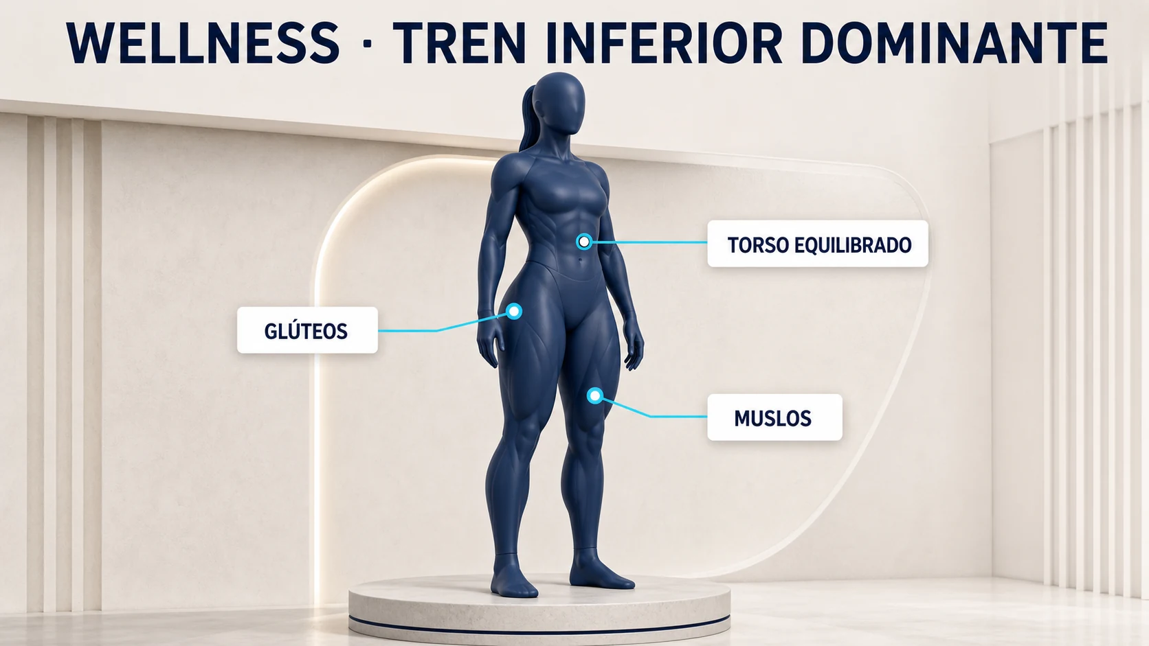 Categoría Wellness con predominio de glúteos y muslos y torso equilibrado