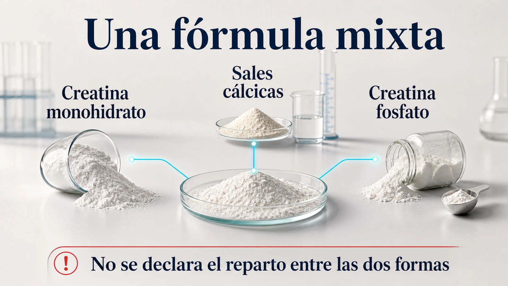 Fórmula con creatina monohidrato, sales cálcicas y creatina fosfato sin reparto declarado