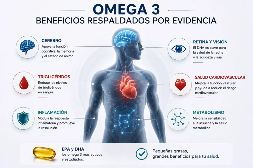 Beneficios del omega 3 respaldados por evidencia