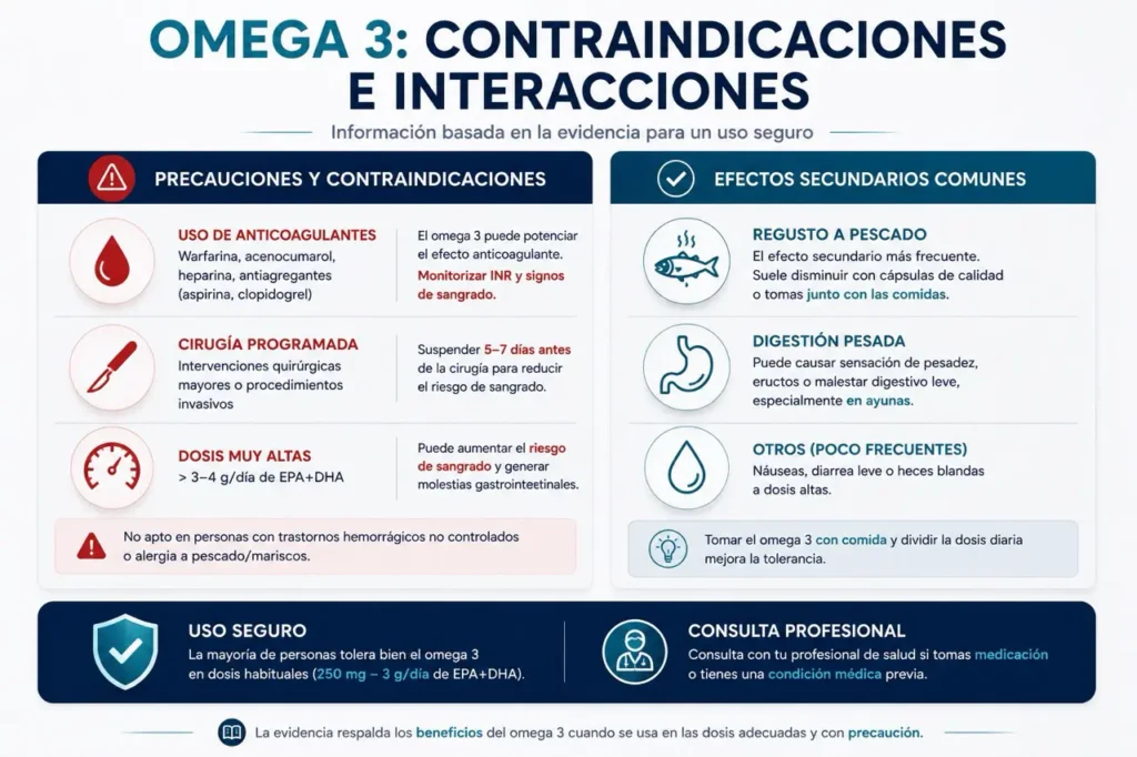Contraindicaciones e interacciones del omega 3