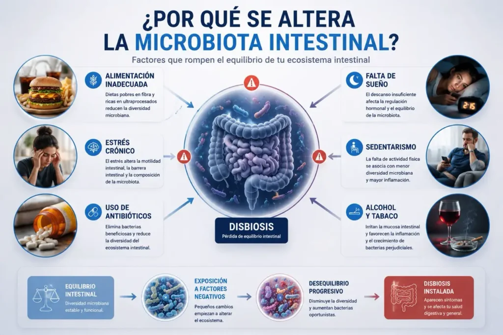 Por qué se altera la microbiota intestinal
