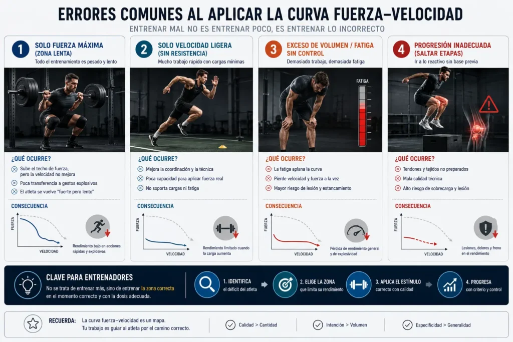 errores al aplicar curva fuerza-velocidad