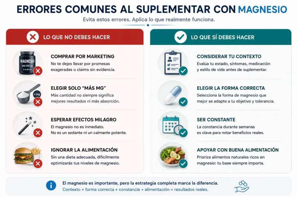 errores al suplementar con magnesio