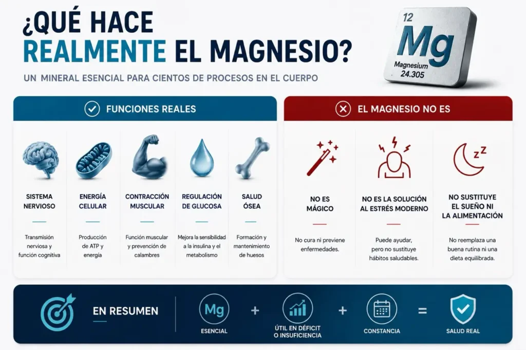qué hace el magnesio en el cuerpo