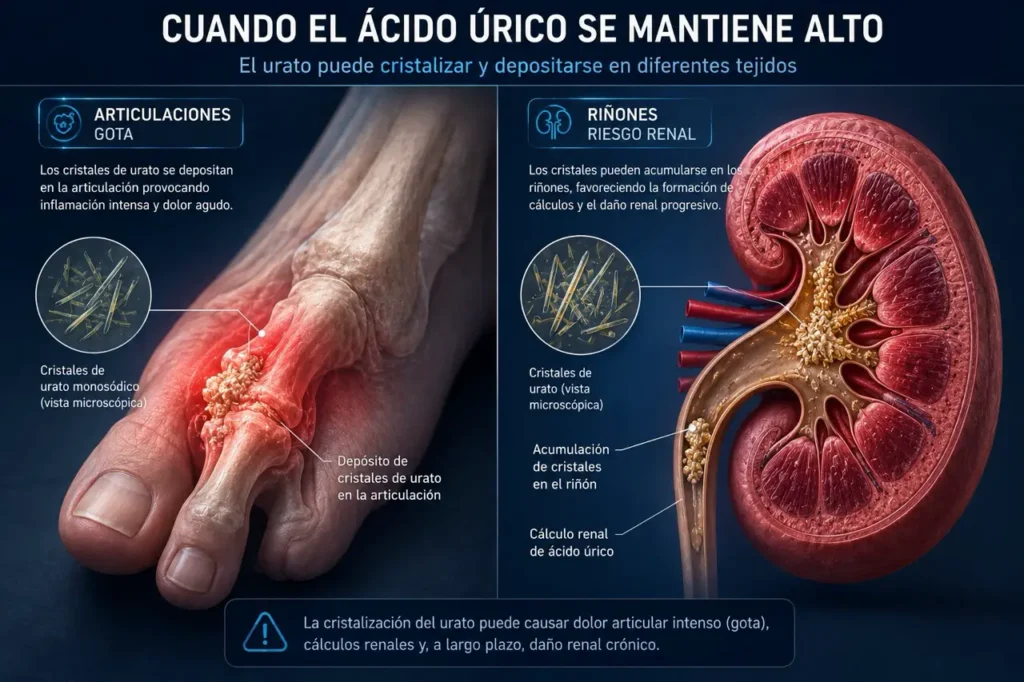 qué ocurre ácido úrico alto