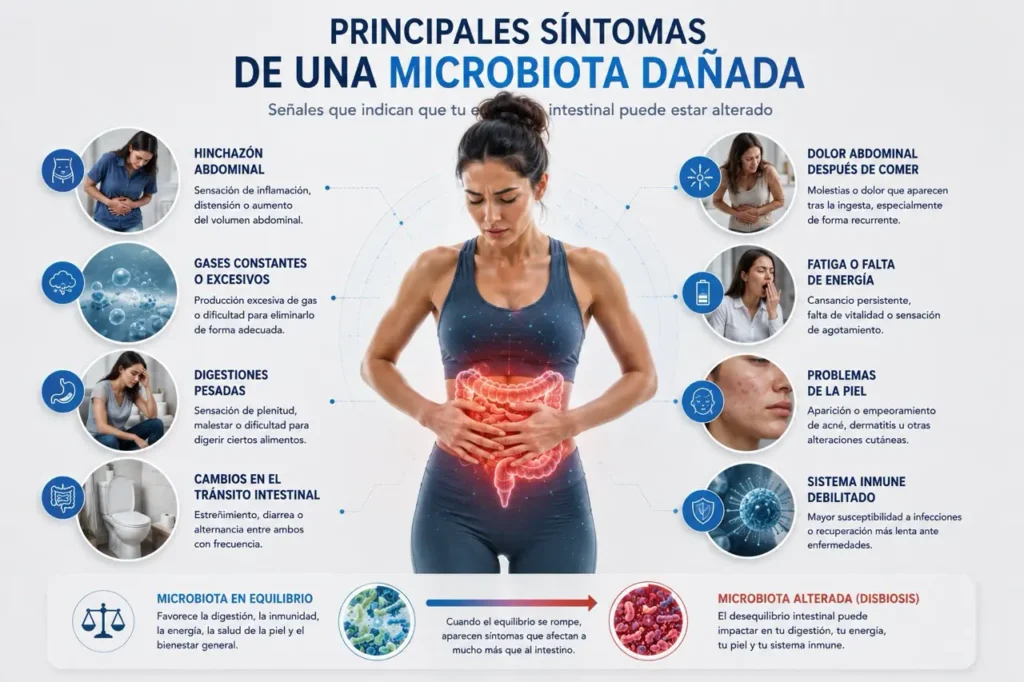 síntomas de una microbiota dañada