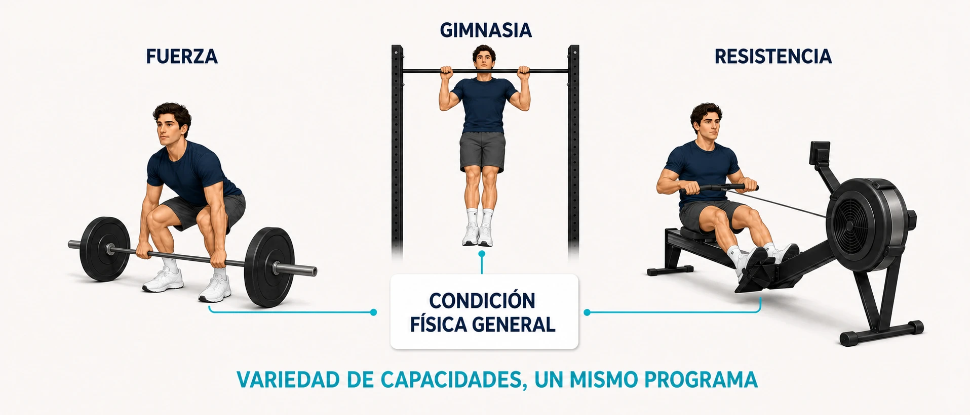 CrossFit como modelo híbrido que combina fuerza, gimnasia y resistencia