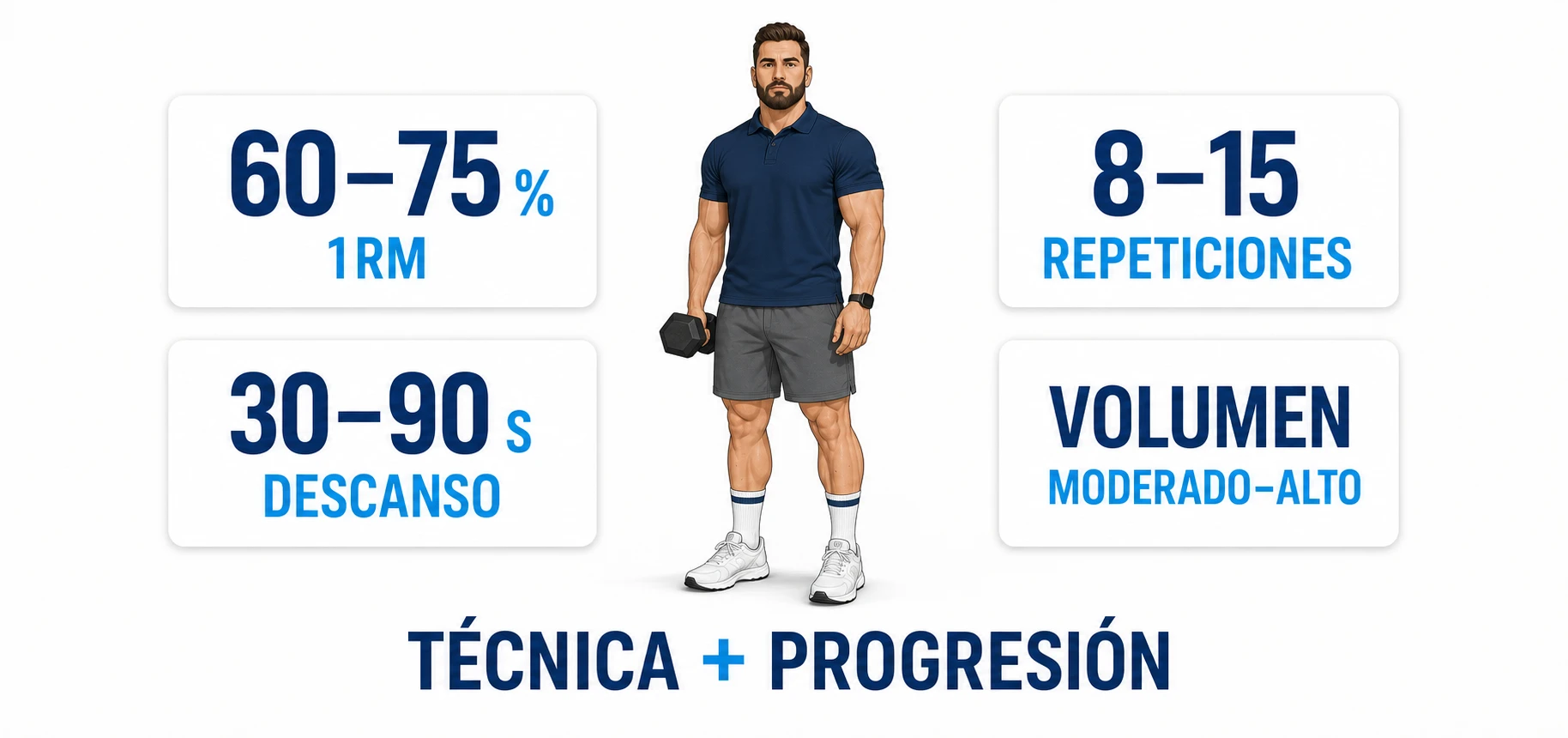 Variables de entrenamiento para hipertrofia sarcoplásmica: carga, repeticiones, descanso y volumen