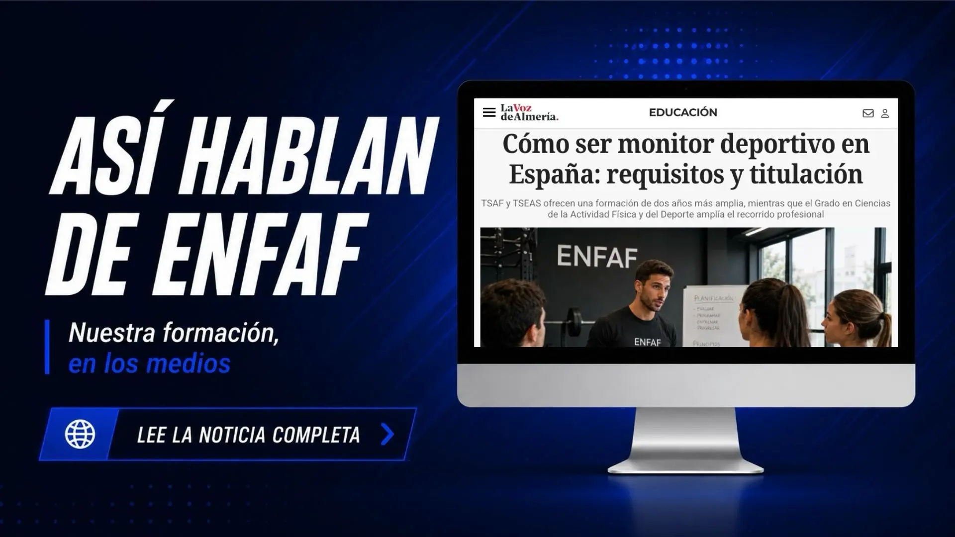 ENFAF en La Voz de Almería | Formación de monitores deportivos