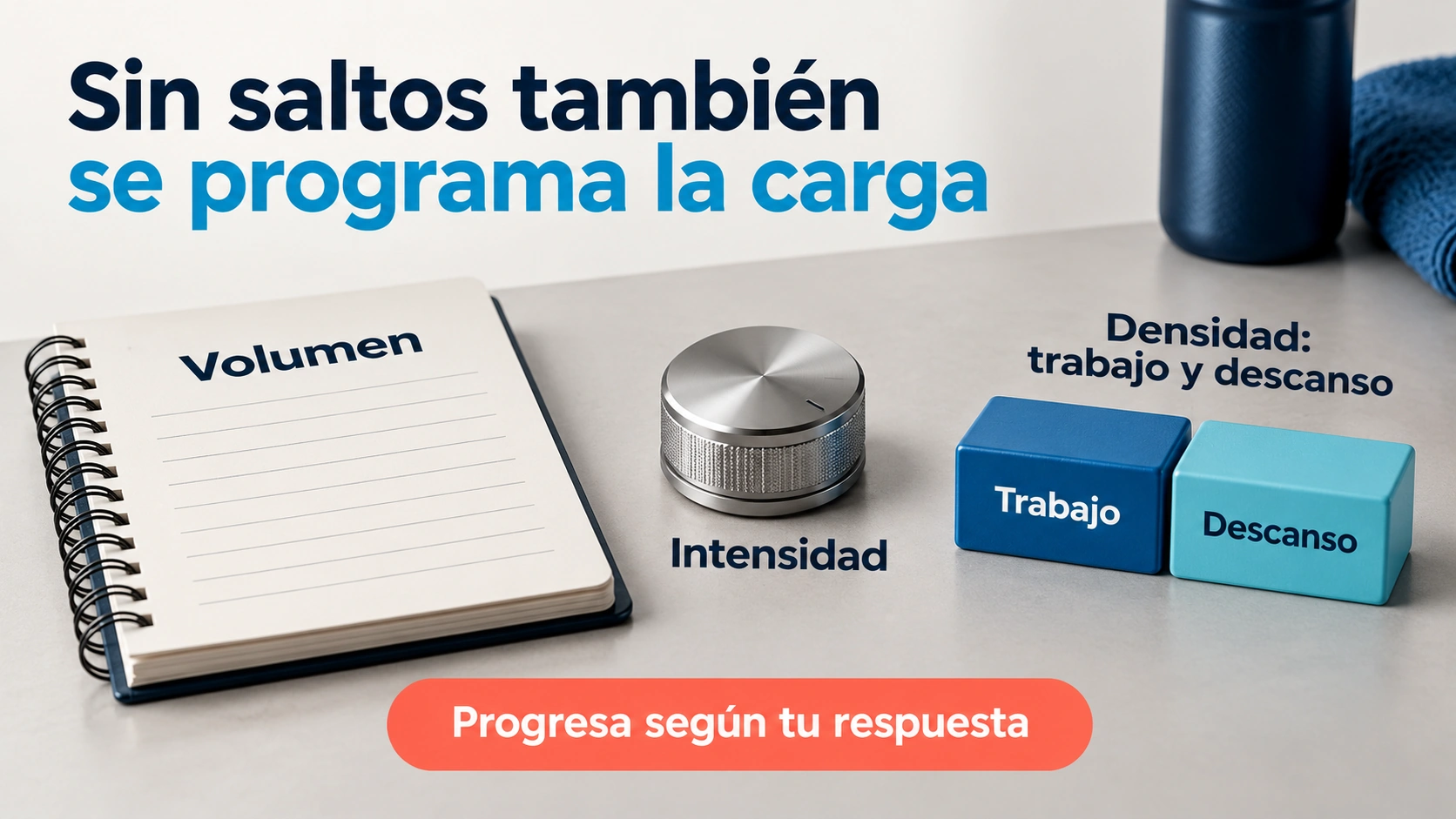 El volumen, la intensidad y la relación entre trabajo y descanso siguen siendo variables relevantes en el entrenamiento de bajo impacto.