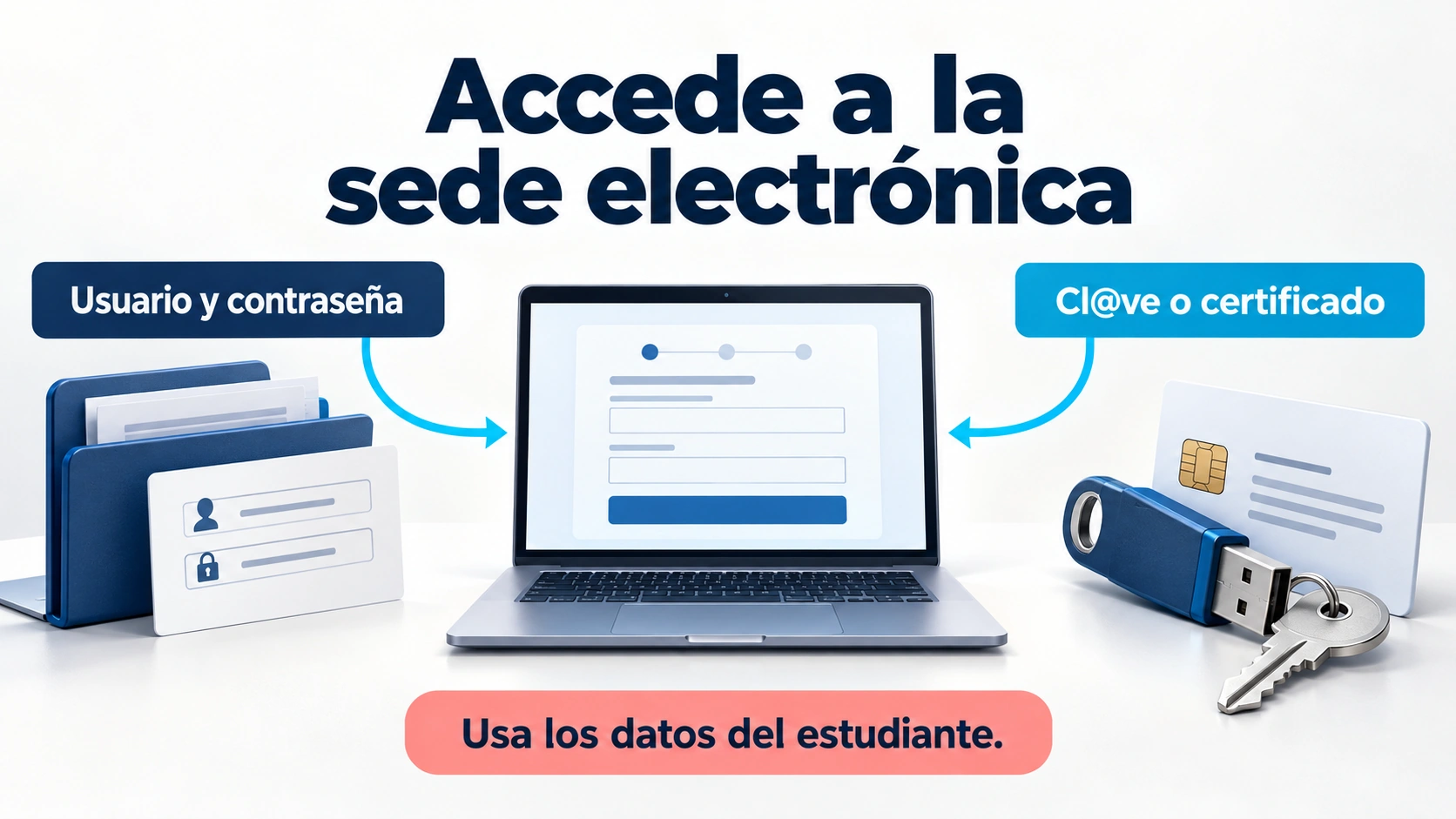 Métodos de acceso a la solicitud en sede electrónica mediante credenciales o identificación electrónica.