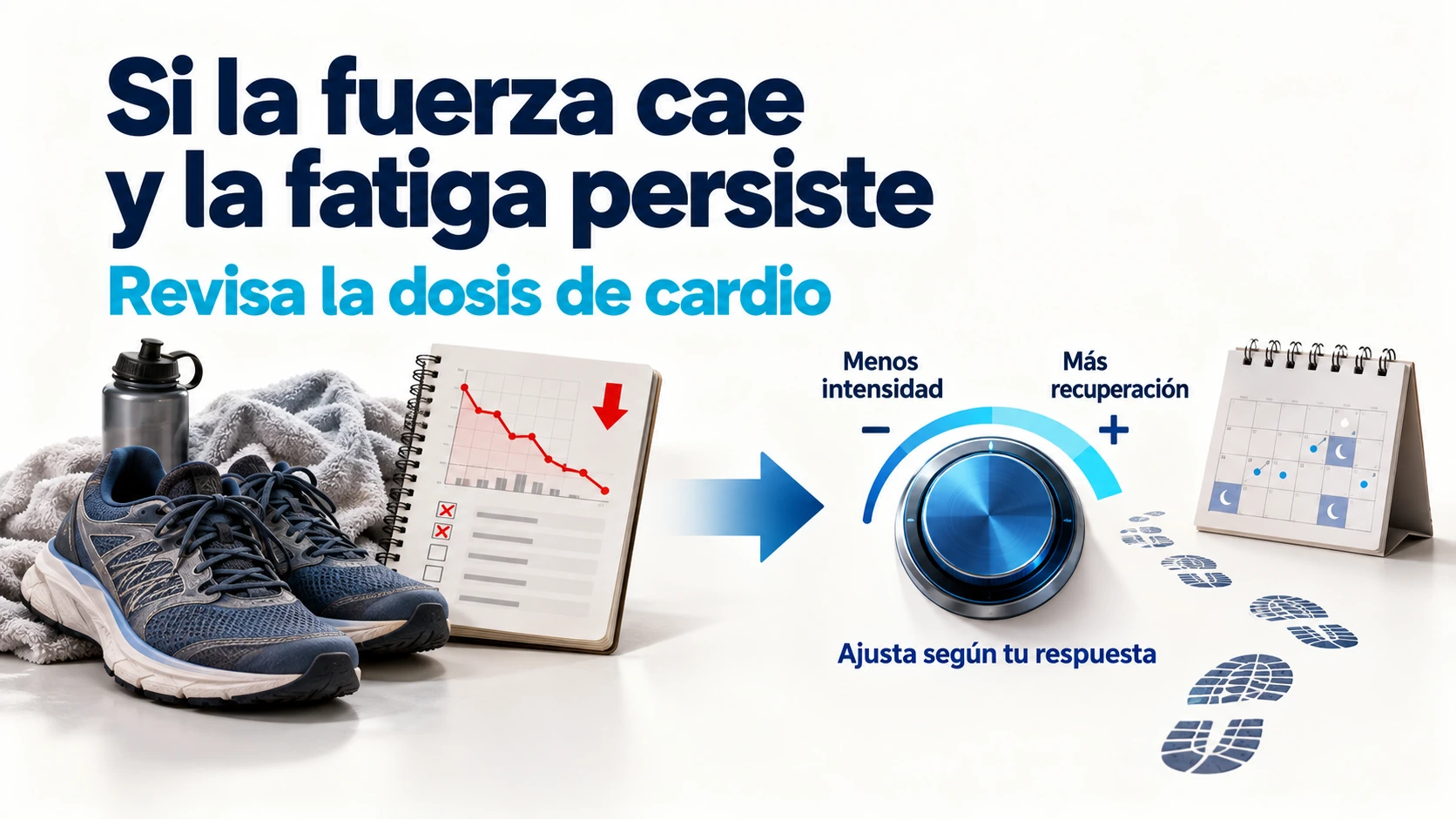 Descenso de rendimiento y fatiga persistente como señales para revisar la intensidad del cardio y la recuperación.