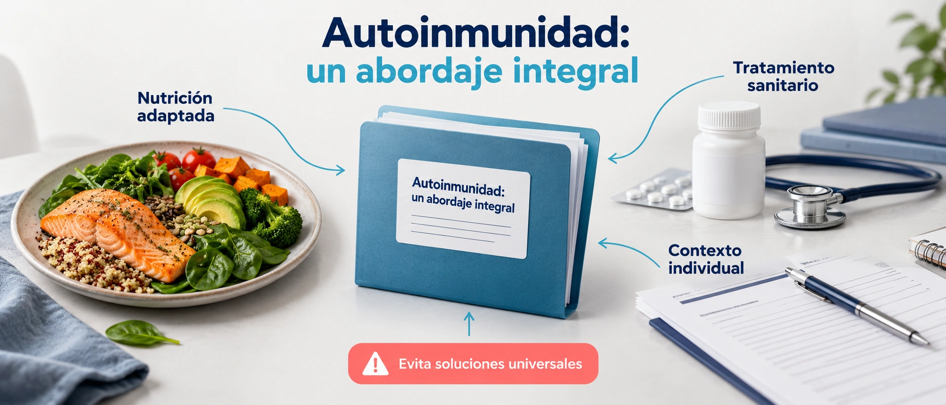 La intervención nutricional en enfermedades autoinmunes debe individualizarse e integrarse con el tratamiento sanitario.