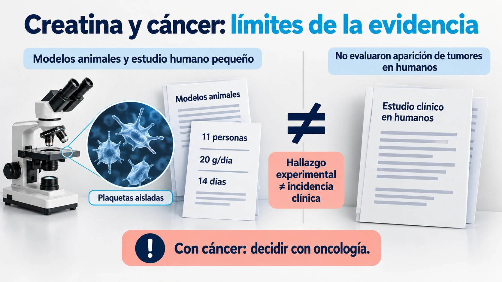Los hallazgos experimentales de 2026 no midieron la aparición de cáncer en humanos y no permiten afirmar riesgo cero ni causalidad clínica.