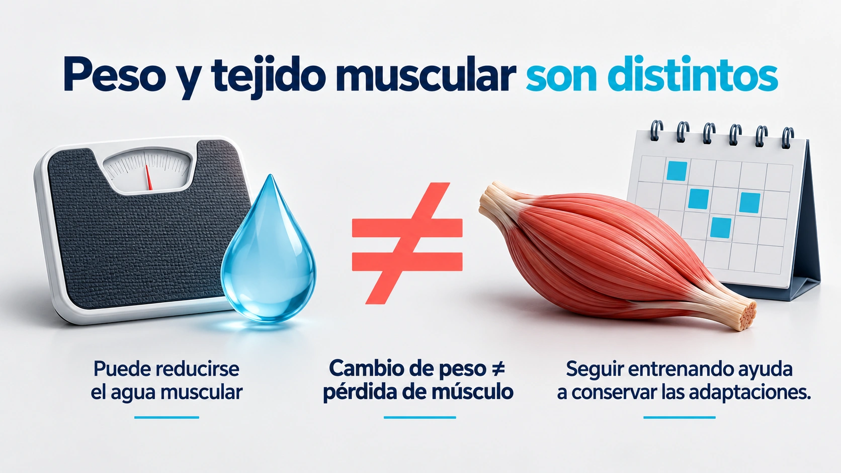 Una reducción de agua al dejar creatina puede cambiar el peso sin equivaler a perder músculo; el entrenamiento ayuda a mantener las adaptaciones.