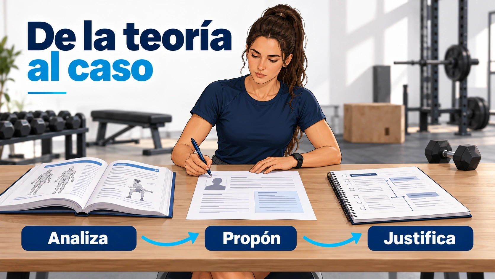 Aplicar la teoría requiere analizar un caso, proponer una solución y justificar las decisiones.
