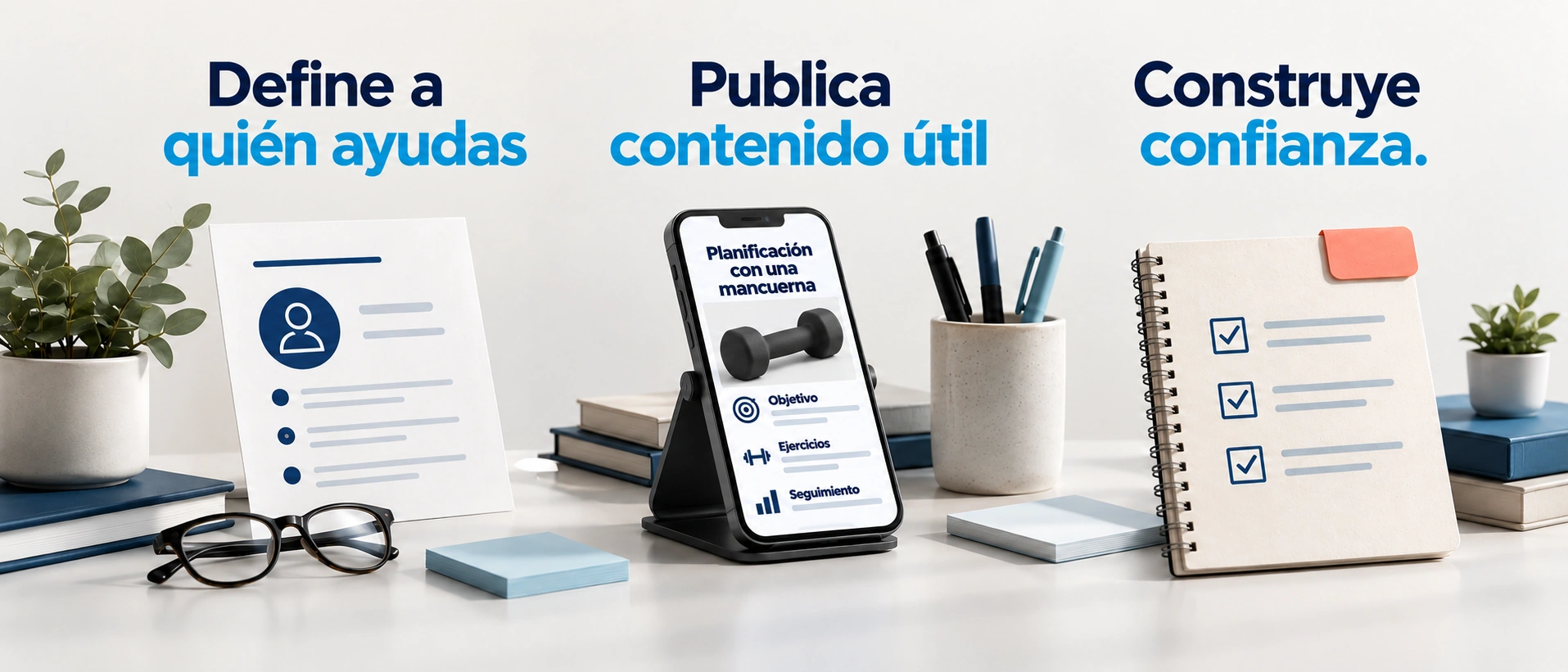 Definir el público, publicar contenido útil y construir confianza orienta la captación de clientes.