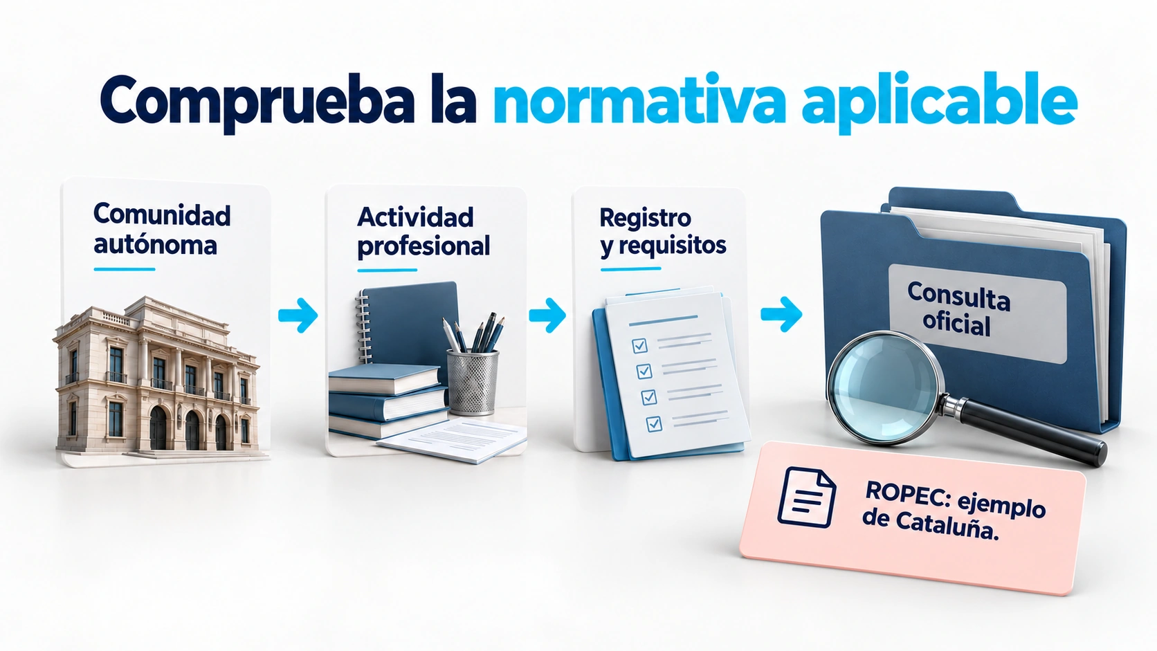 La comunidad autónoma, la actividad profesional y sus registros determinan qué requisitos comprobar.