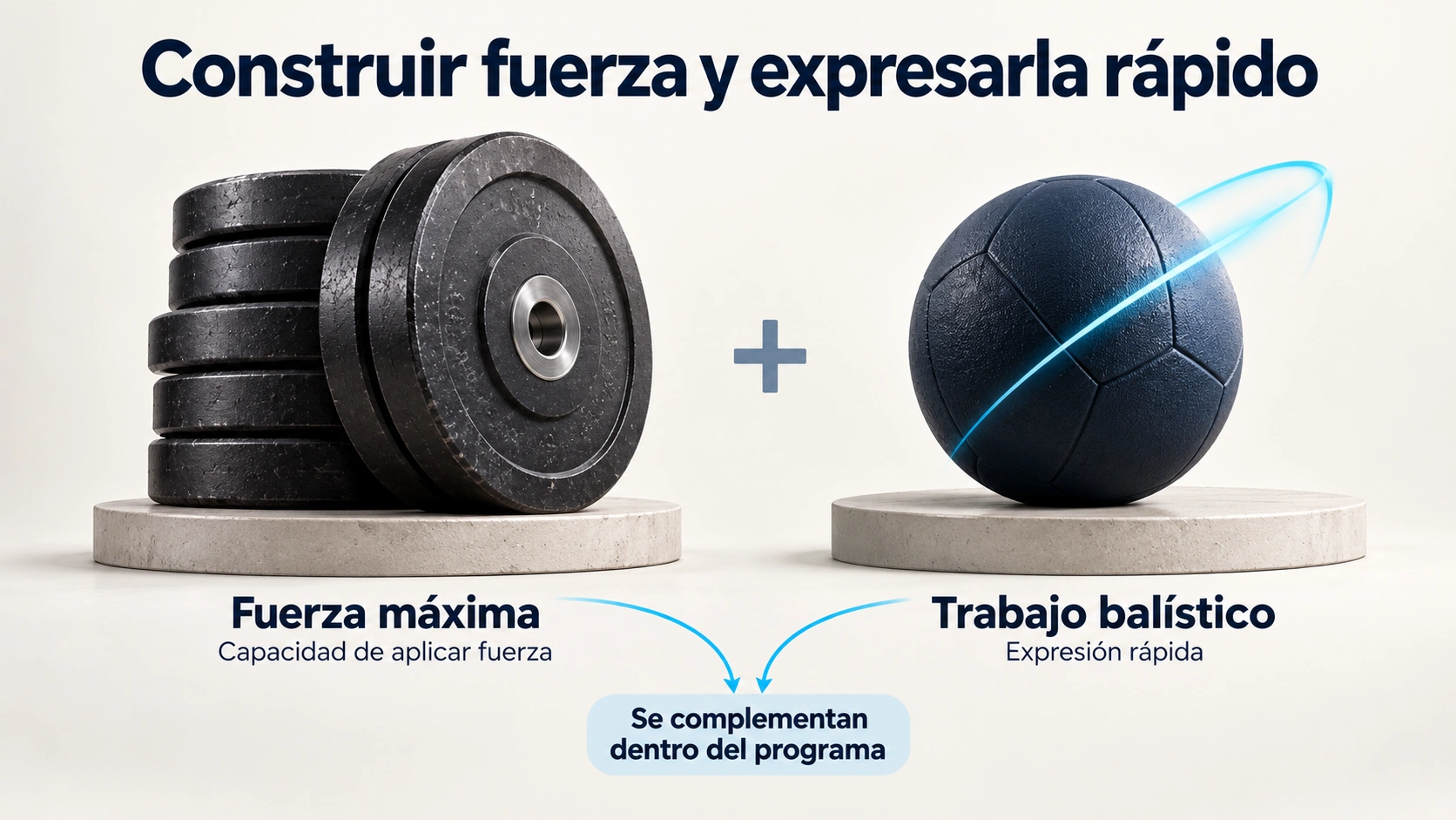 Relación complementaria entre fuerza máxima y expresión rápida de fuerza mediante trabajo balístico