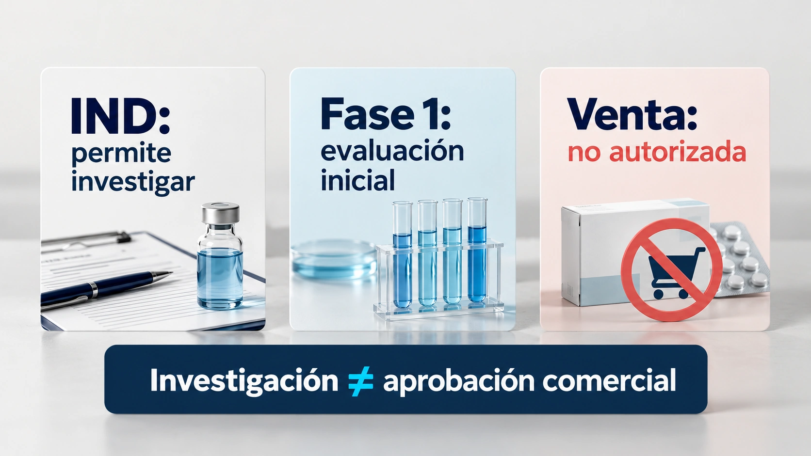 La autorización para iniciar un ensayo clínico no es autorización para vender un medicamento