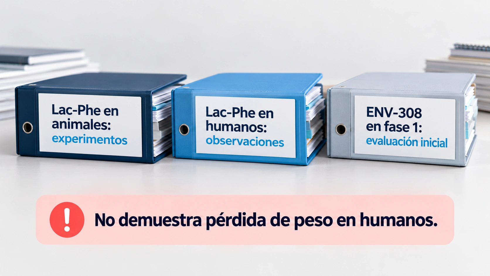 Los hallazgos de Lac-Phe en animales y humanos no equivalen a demostrar eficacia de ENV-308 sobre el peso