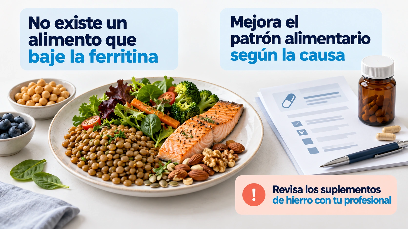 Eliminar por cuenta propia los alimentos con hierro no trata todas las causas de ferritina alta