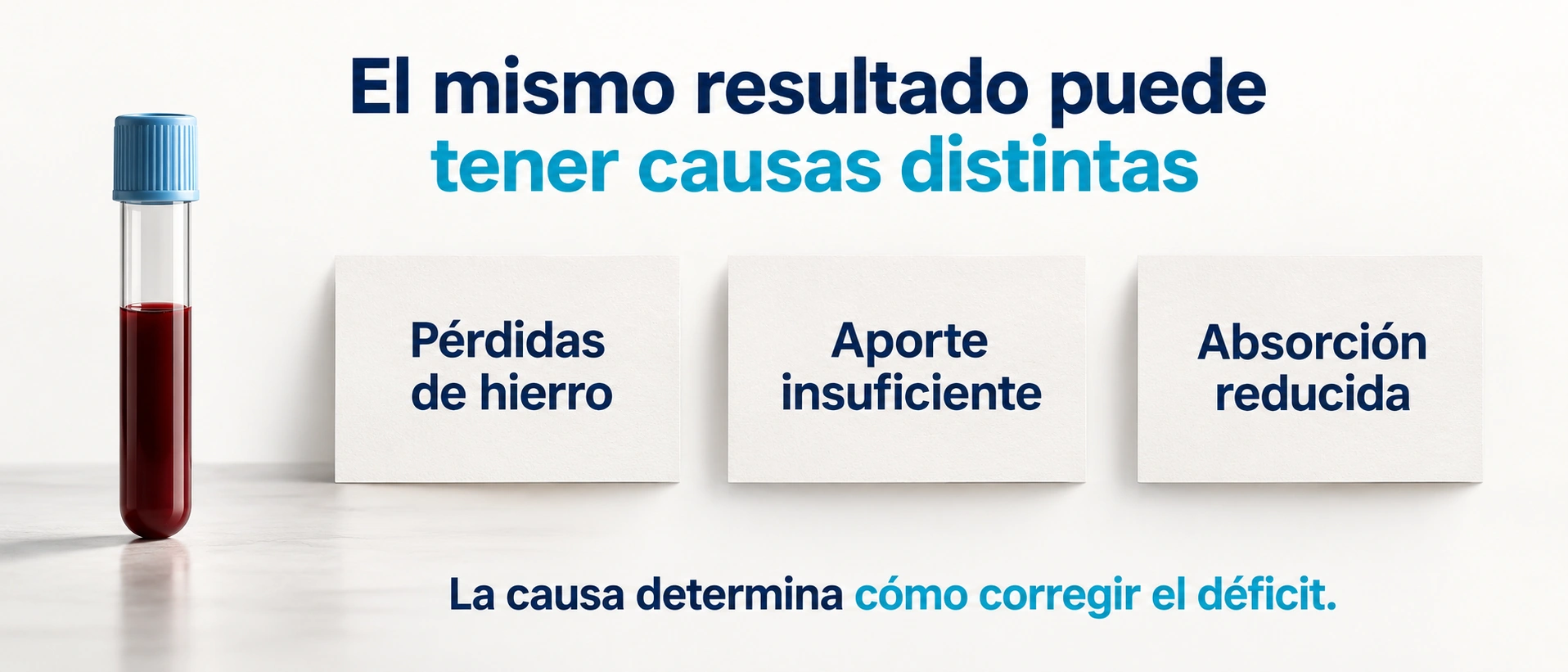 Tres vías que pueden agotar las reservas de hierro: pérdidas, bajo aporte y absorción insuficiente