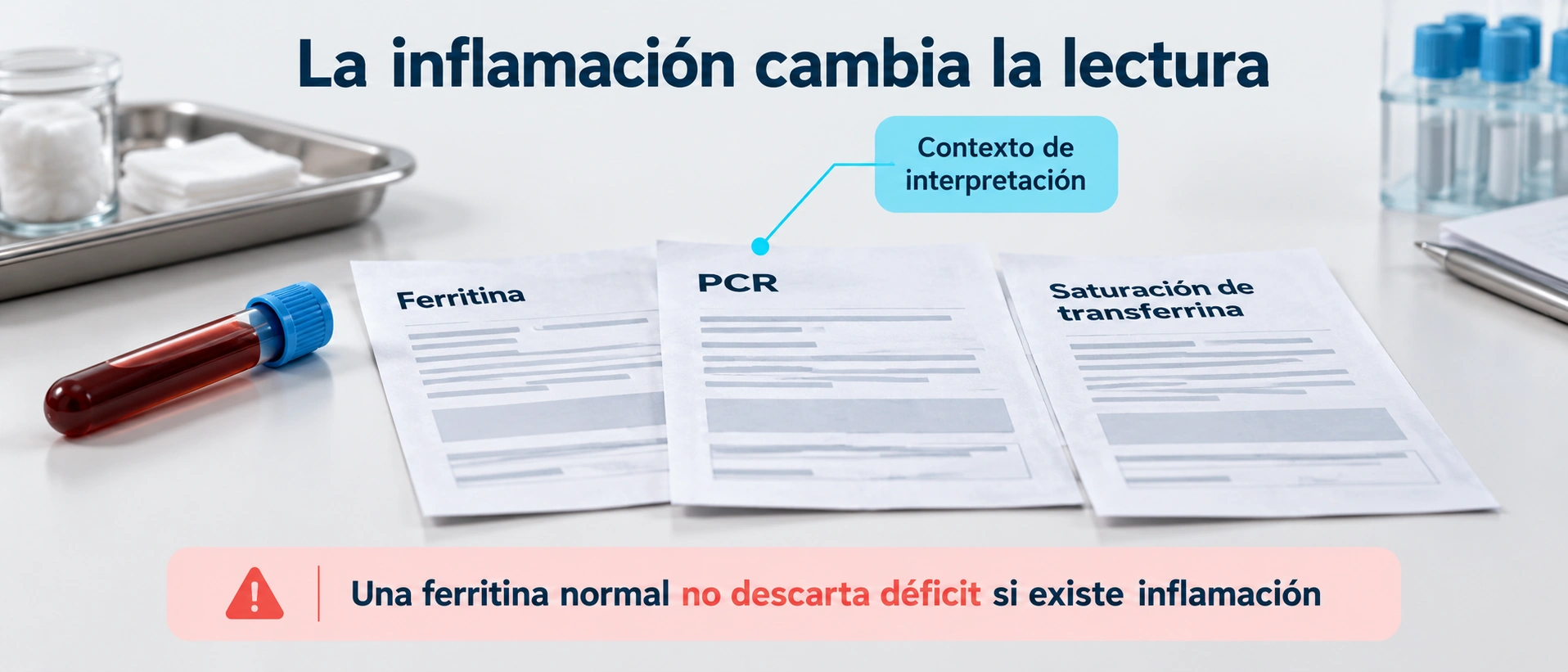 Influencia de la inflamación sobre la ferritina y utilidad de PCR y saturación de transferrina