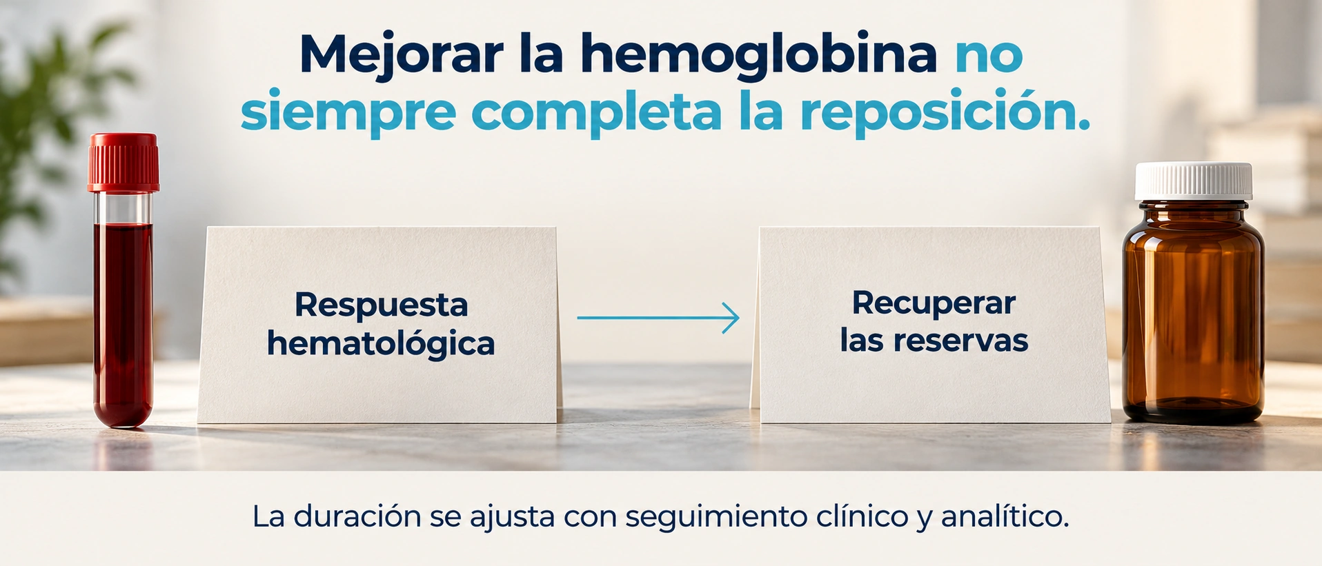 Diferencia entre respuesta de hemoglobina y recuperación de las reservas durante el seguimiento del hierro