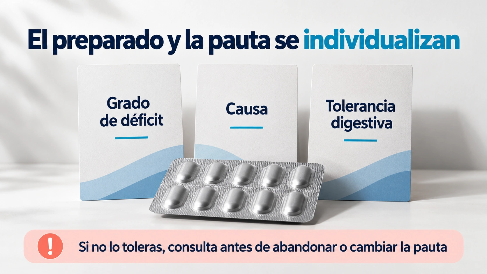 Factores que guían la elección del suplemento de hierro sin recomendar una dosis universal