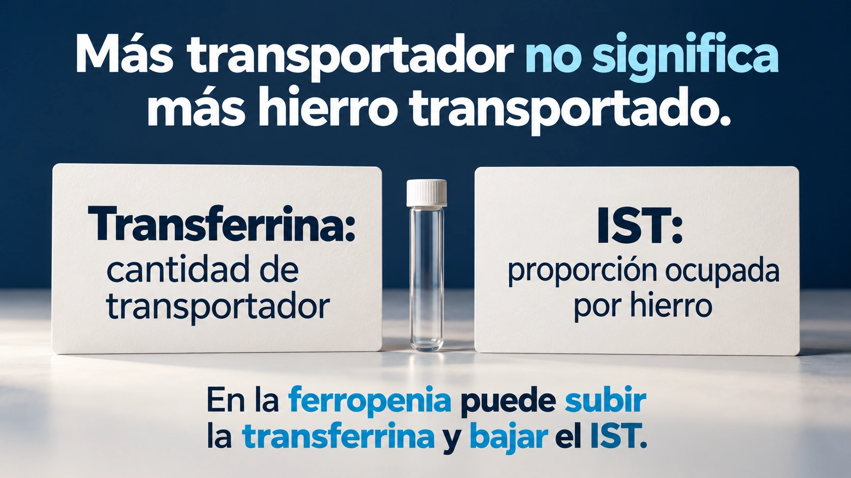Diferencia entre cantidad de transferrina y proporción de esa proteína que transporta hierro