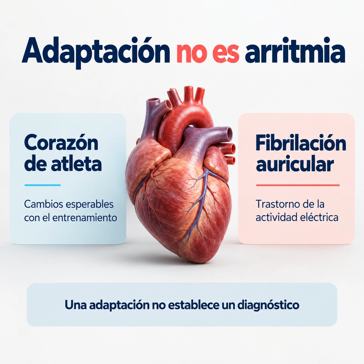 El corazón de atleta describe adaptaciones fisiológicas y no equivale a fibrilación auricular