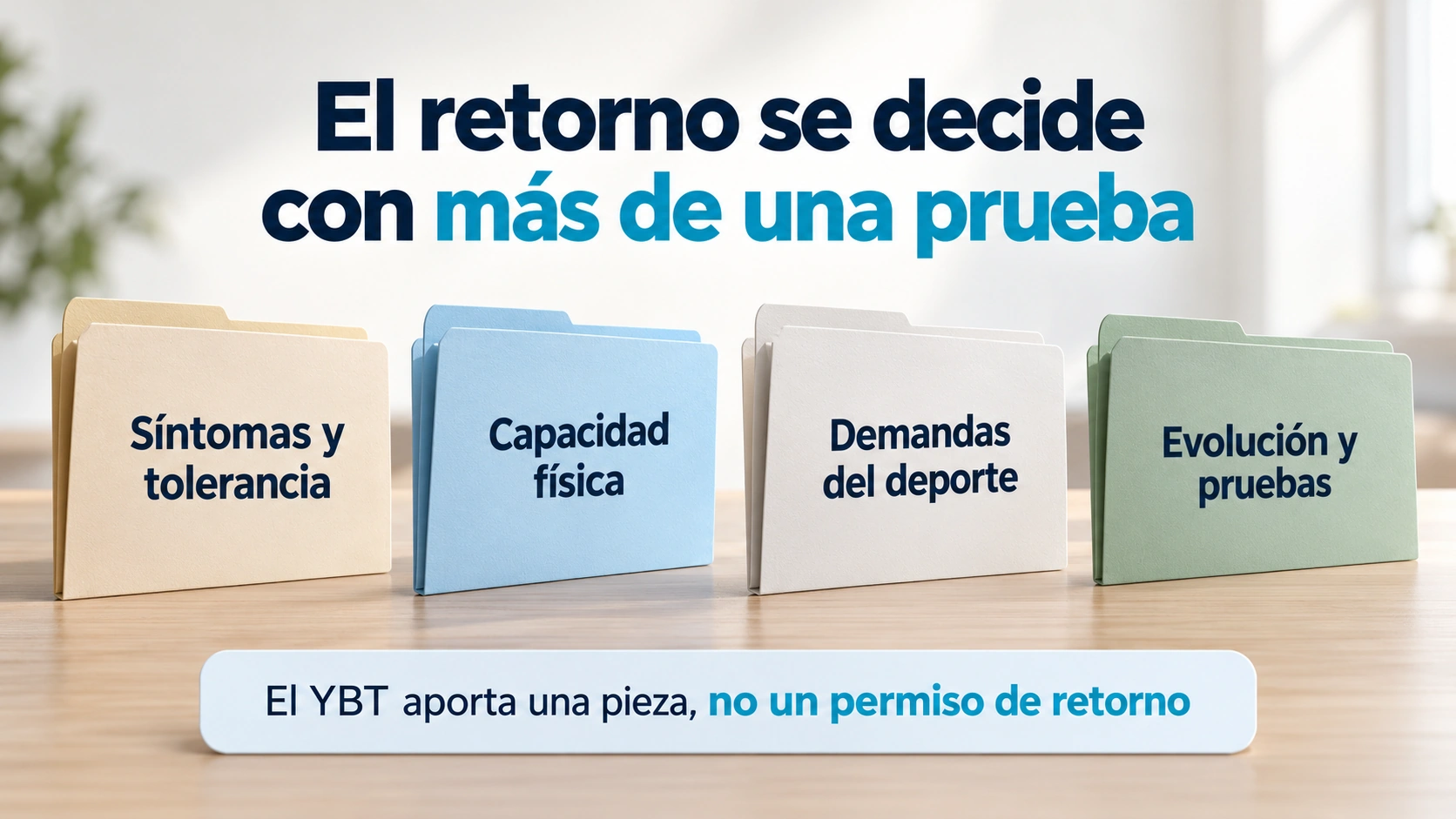 El resultado del YBT se integra con síntomas, capacidad y exigencias de la actividad.