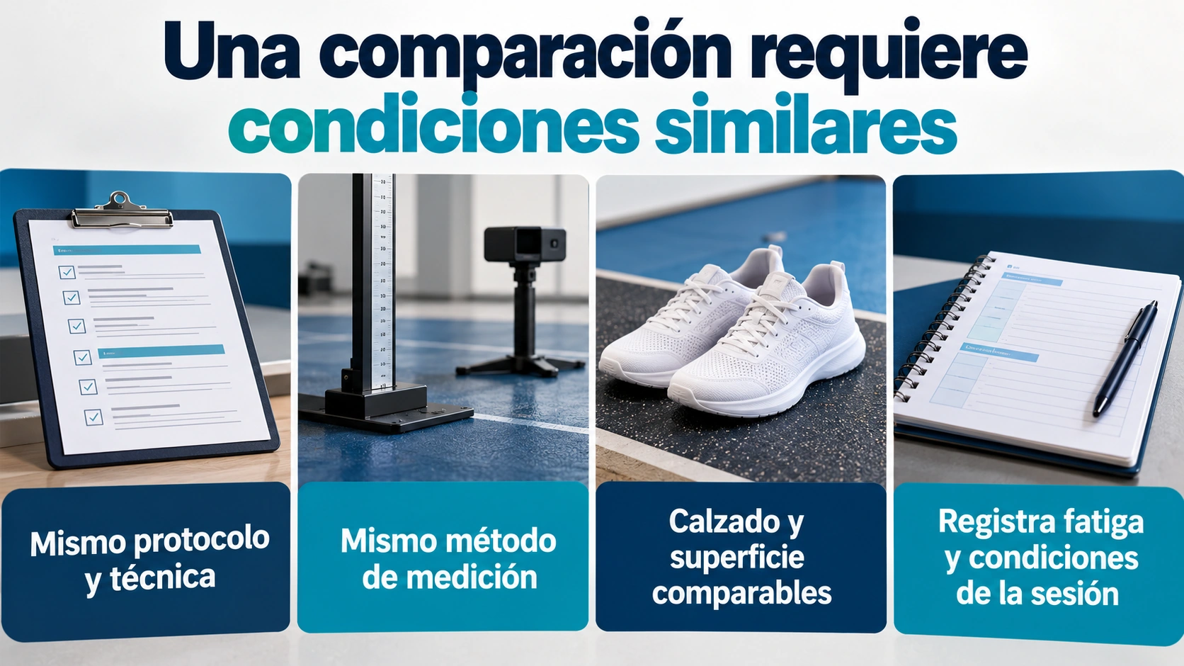 Para comparar saltos hay que mantener el protocolo, la técnica y las condiciones de medición