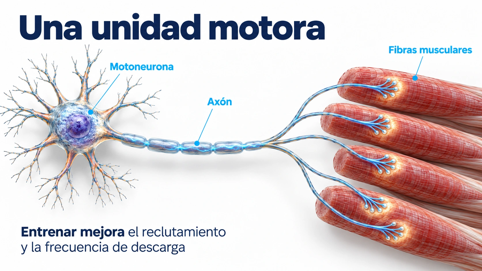 Una unidad motora conecta una motoneurona con las fibras musculares que inerva
