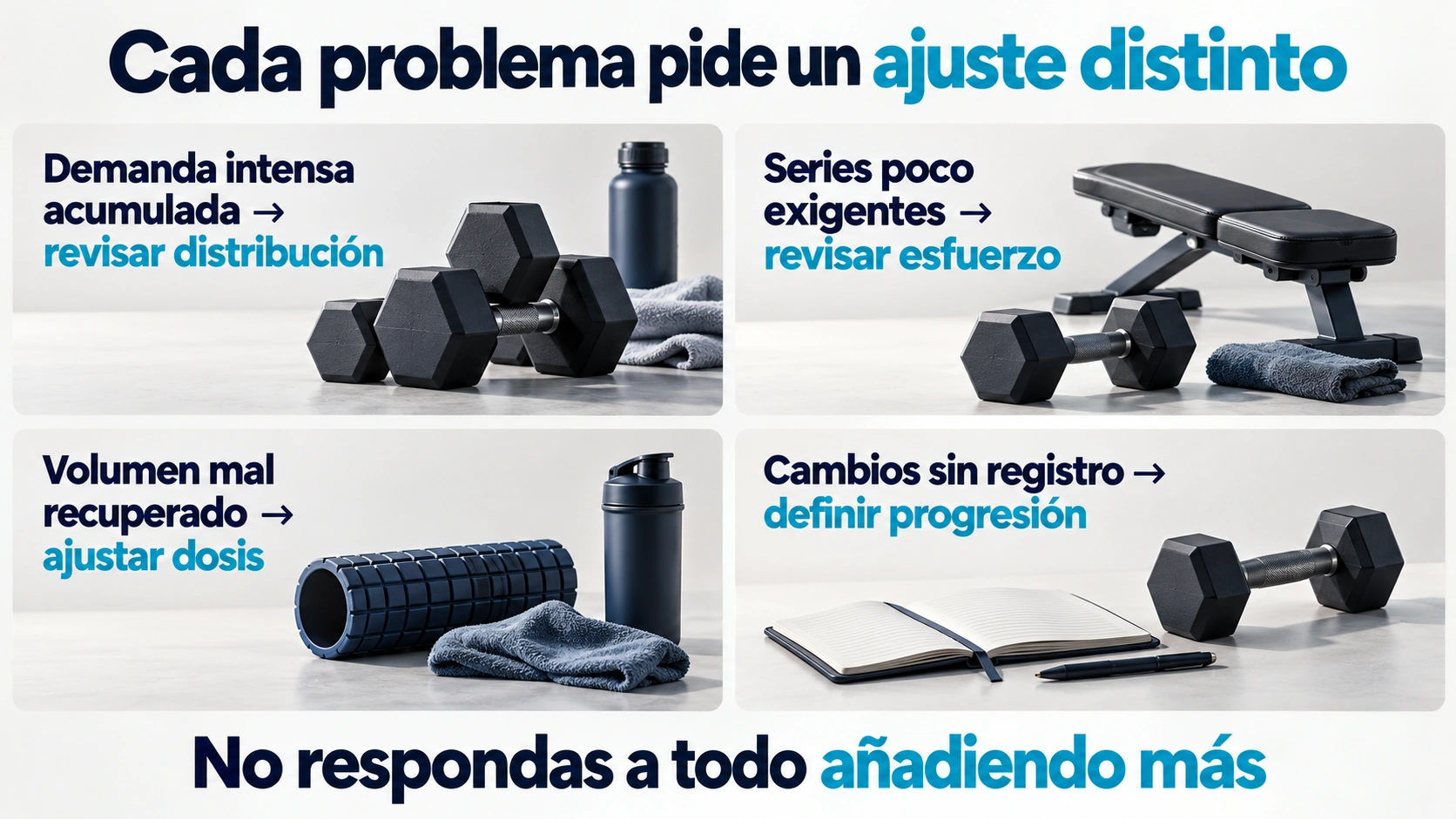 Cuatro problemas de programación relacionados con ajustes de distribución, esfuerzo, dosis y registro.