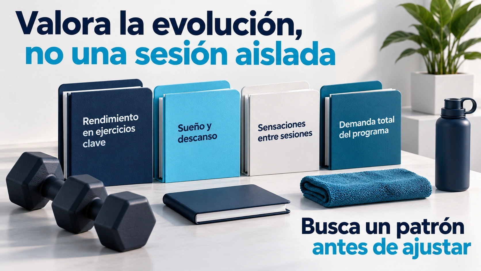 Seguimiento de rendimiento, sueño, sensaciones entre sesiones y demanda total del programa.