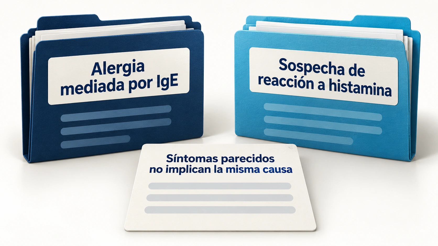 Los síntomas pueden parecerse, pero no bastan para identificar una alergia o una reacción a histamina.