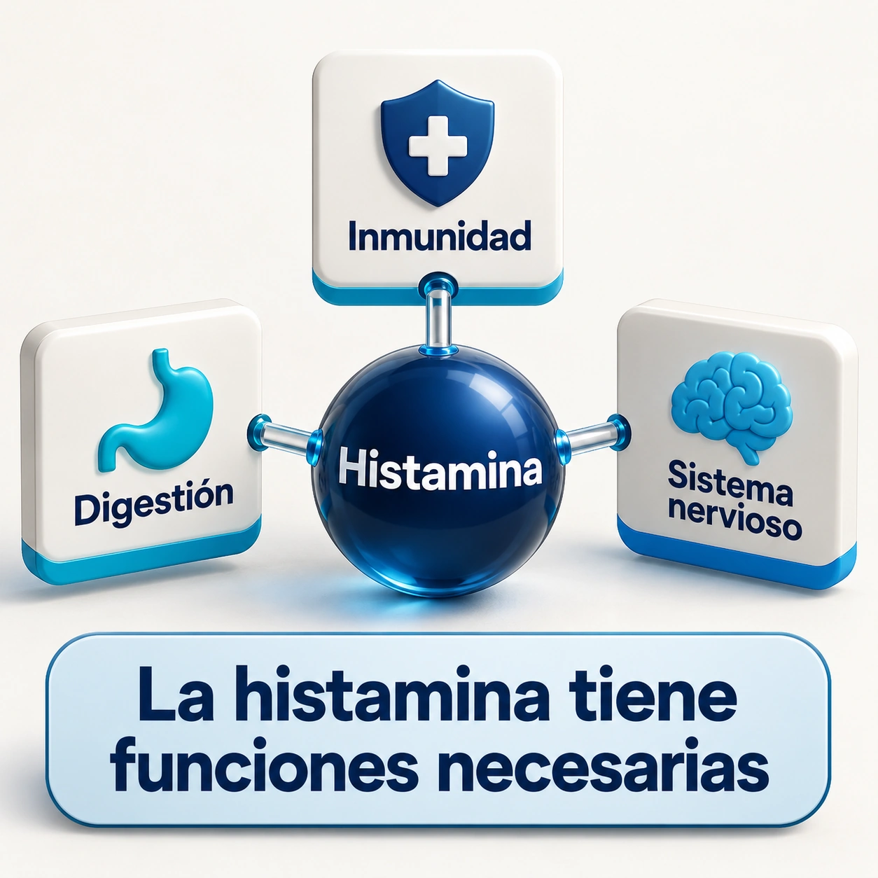 La histamina interviene en funciones inmunitarias, digestivas y nerviosas; eliminarla no es el objetivo.
