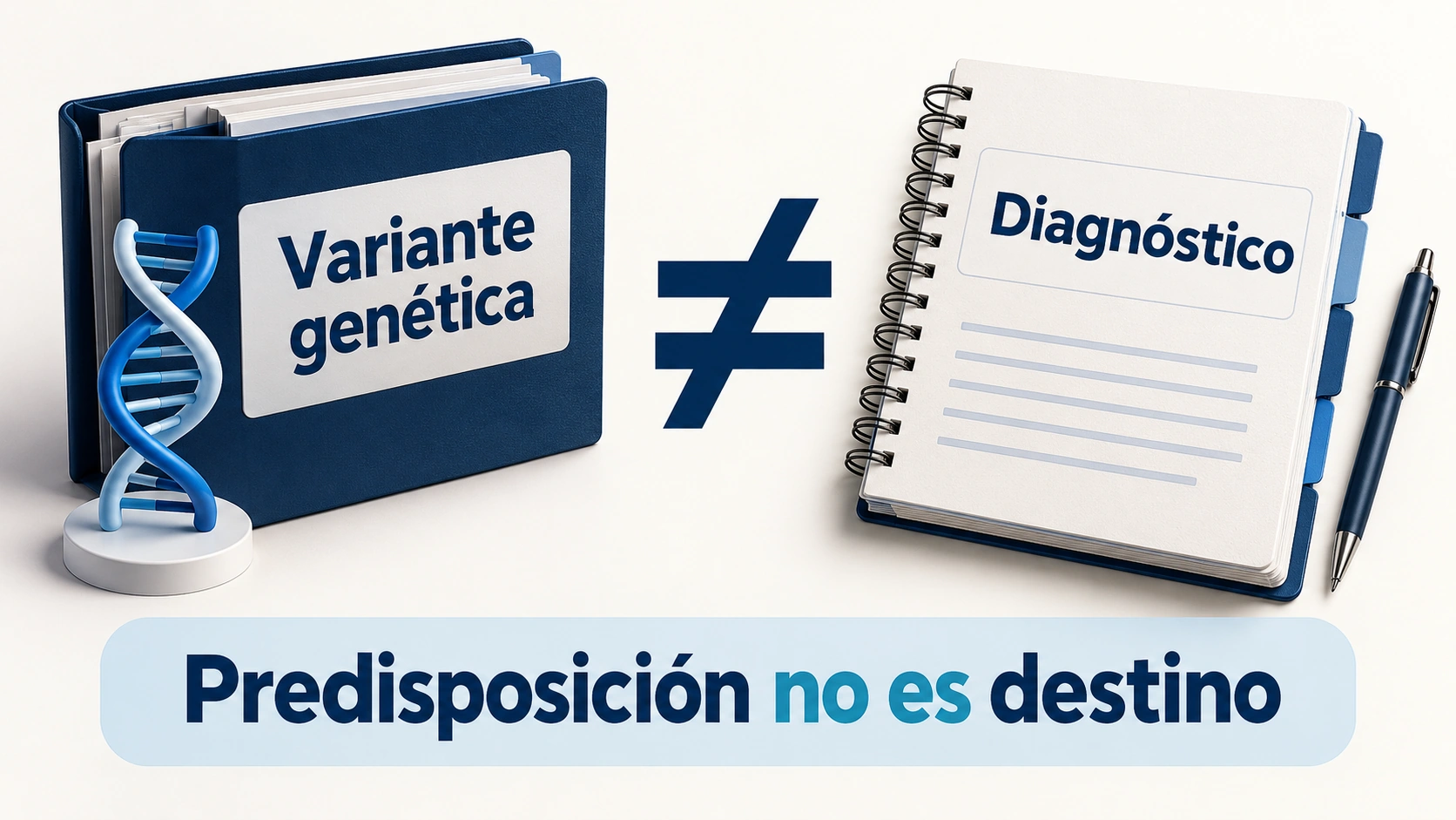 Una variante genética puede estudiarse como predisposición, pero no predice por sí sola síntomas ni demuestra un diagnóstico.
