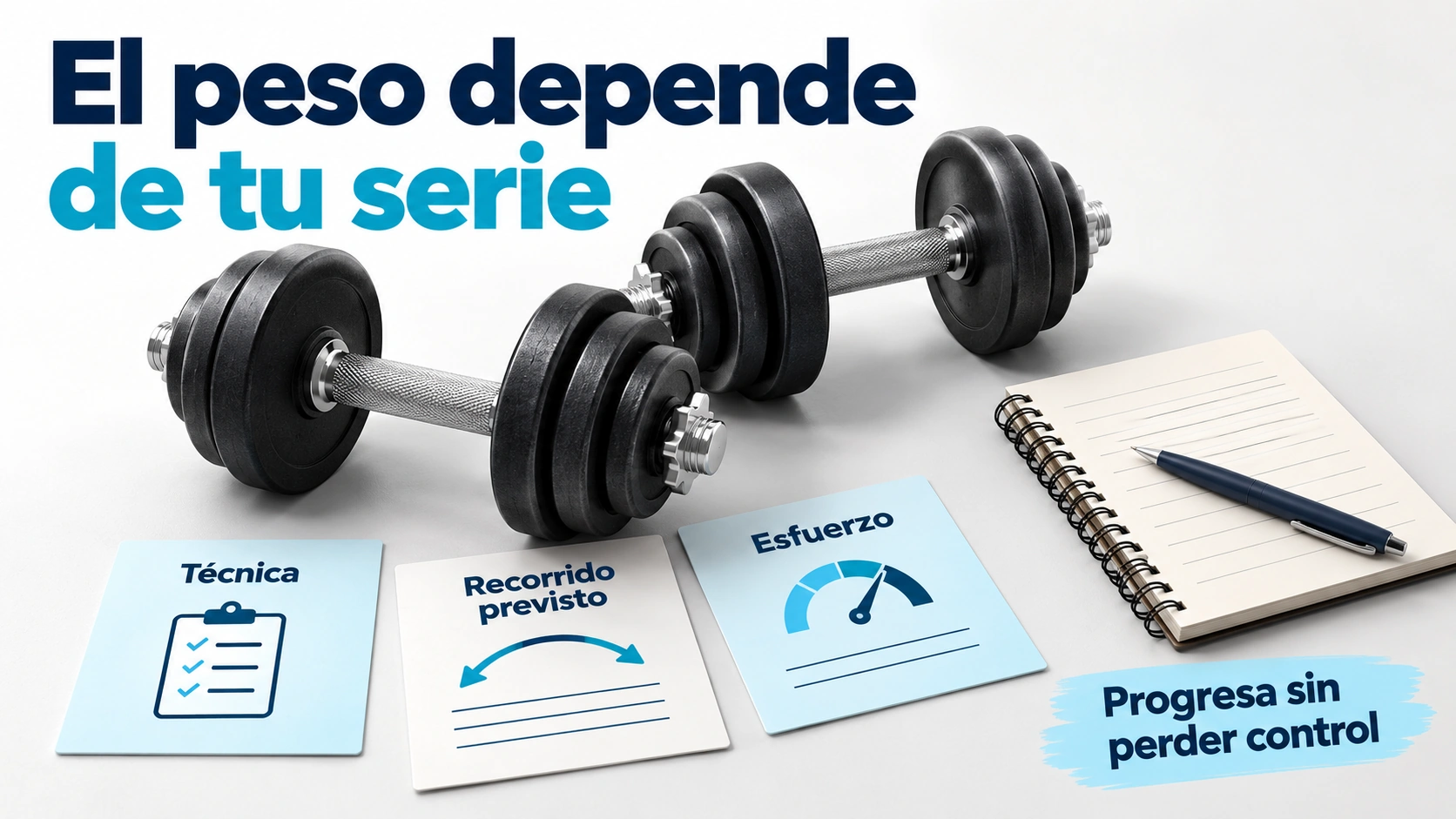 La carga debe permitir completar la serie prevista con control y esfuerzo adecuado