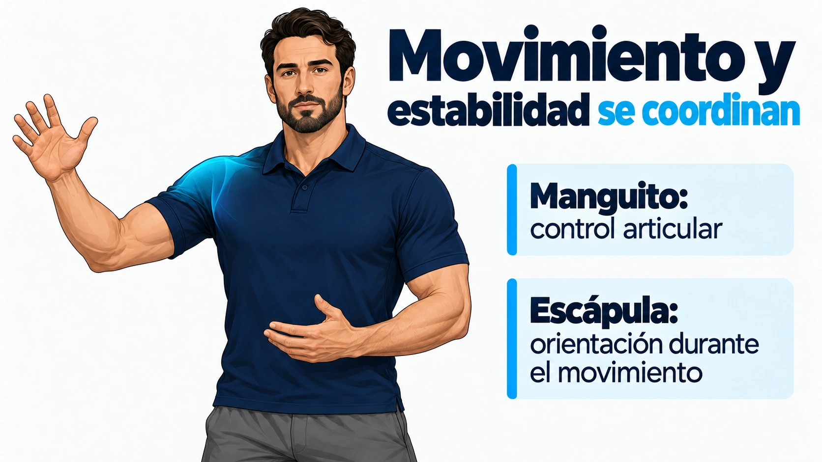 El manguito y la musculatura escapular colaboran durante la elevación del brazo