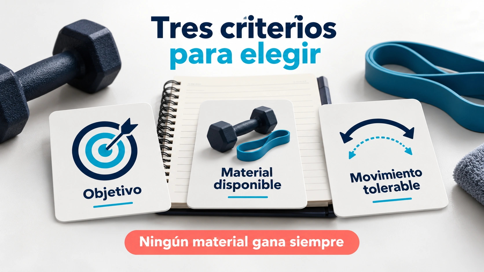 La elección del material depende de objetivo, acceso y tolerancia al movimiento
