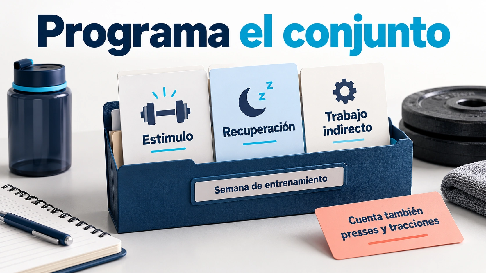 La programación combina estímulo, recuperación y el trabajo indirecto de la rutina
