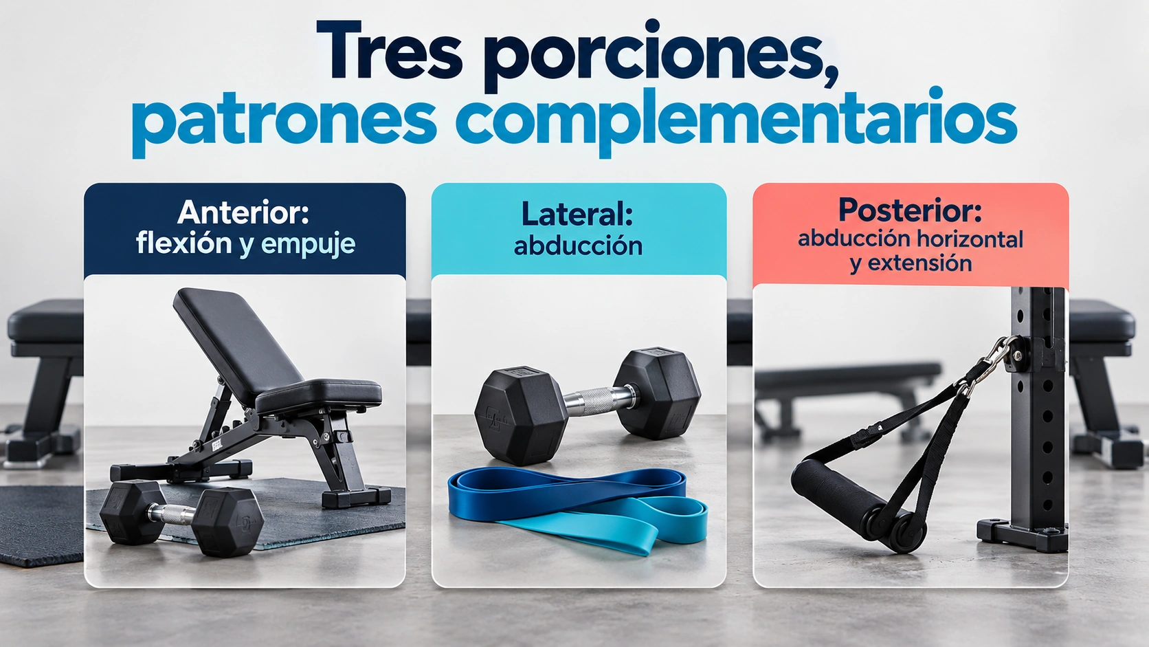 Las porciones anterior, lateral y posterior se relacionan con patrones diferentes que se complementan